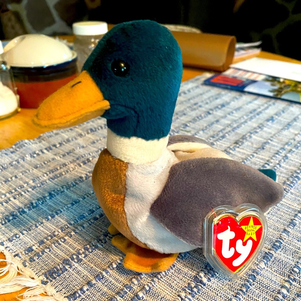TY Beanie Baby 1997/1998 Jake the Duck Retired Rare Errors Stamp Tag W/ Plastic